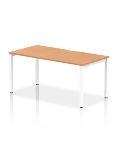 Dynamic Evolve Plus 1600mm Single Starter Office Bench Desk Oak Top White Frame BE110