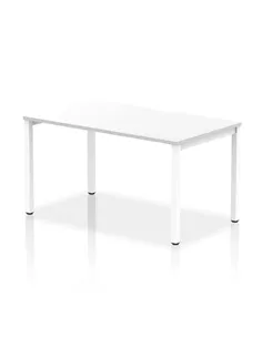 Dynamic Evolve Plus 1400mm Single Starter Office Bench Desk White Top White Frame BE111