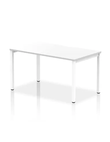 Dynamic Evolve Plus 1400mm Single Starter Office Bench Desk White Top White Frame BE111