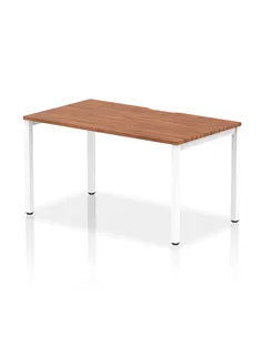 Dynamic Evolve Plus 1400mm Single Starter Office Bench Desk Walnut Top White Frame BE112
