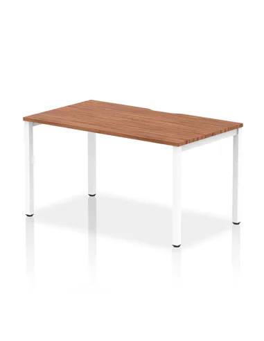 Dynamic Evolve Plus 1400mm Single Starter Office Bench Desk Walnut Top White Frame BE112