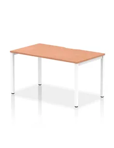 Dynamic Evolve Plus 1400mm Single Starter Office Bench Desk Beech Top White Frame BE113