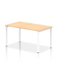 Dynamic Evolve Plus 1400mm Single Starter Office Bench Desk Maple Top White Frame BE114