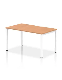 Dynamic Evolve Plus 1400mm Single Starter Office Bench Desk Oak Top White Frame BE115