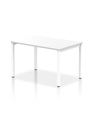Dynamic Evolve Plus 1200mm Single Starter Office Bench Desk White Top White Frame BE116