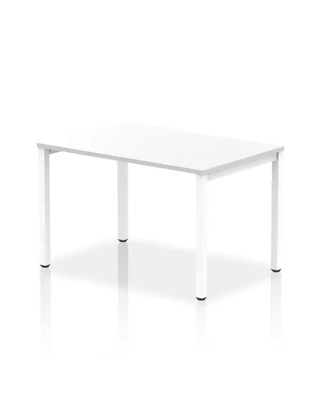 Dynamic Evolve Plus 1200mm Single Starter Office Bench Desk White Top White Frame BE116