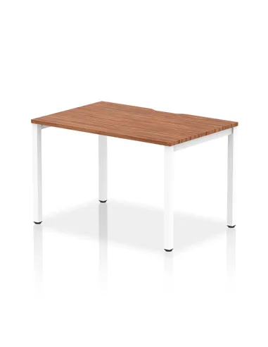 Dynamic Evolve Plus 1200mm Single Starter Office Bench Desk Walnut Top White Frame BE117
