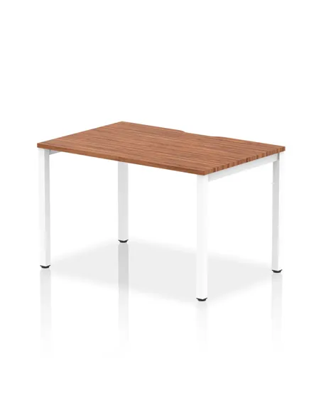 Dynamic Evolve Plus 1200mm Single Starter Office Bench Desk Walnut Top White Frame BE117