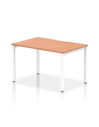 Dynamic Evolve Plus 1200mm Single Starter Office Bench Desk Beech Top White Frame BE118