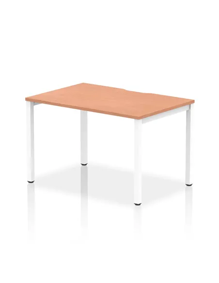 Dynamic Evolve Plus 1200mm Single Starter Office Bench Desk Beech Top White Frame BE118