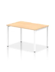Dynamic Evolve Plus 1200mm Single Starter Office Bench Desk Maple Top White Frame BE119