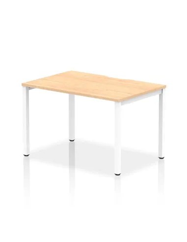 Dynamic Evolve Plus 1200mm Single Starter Office Bench Desk Maple Top White Frame BE119