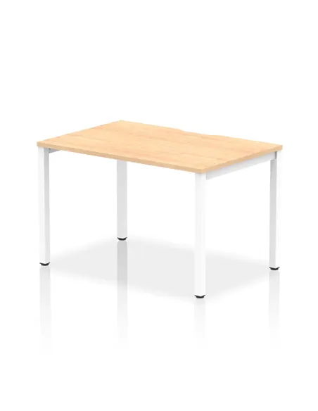 Dynamic Evolve Plus 1200mm Single Starter Office Bench Desk Maple Top White Frame BE119