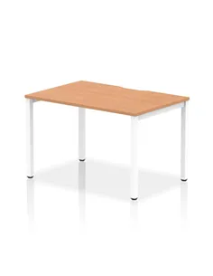 Dynamic Evolve Plus 1200mm Single Starter Office Bench Desk Oak Top White Frame BE120