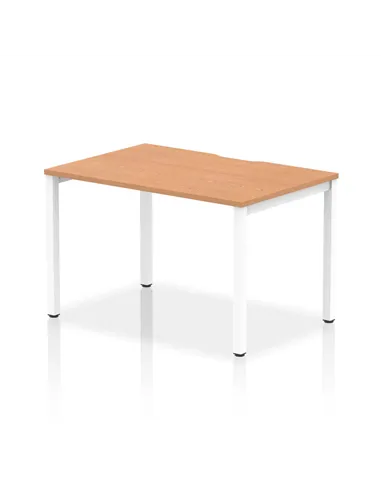 Dynamic Evolve Plus 1200mm Single Starter Office Bench Desk Oak Top White Frame BE120