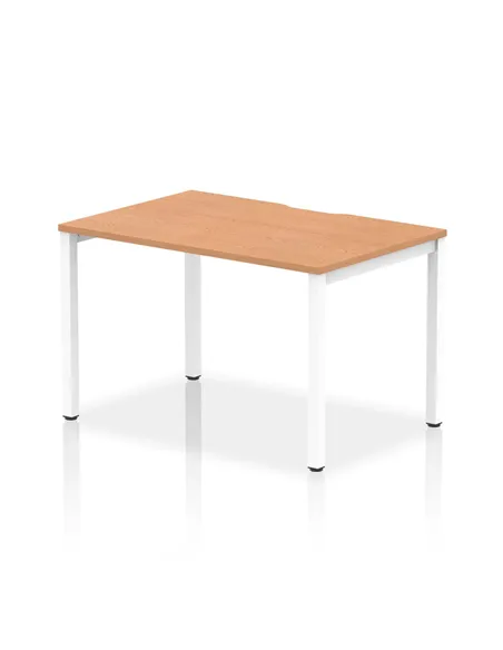 Dynamic Evolve Plus 1200mm Single Starter Office Bench Desk Oak Top White Frame BE120