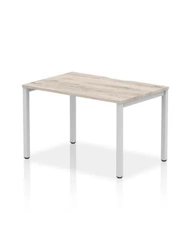 Dynamic Evolve Plus 1200mm Single Starter Office Bench Desk Grey Oak Top Silver Frame BE759