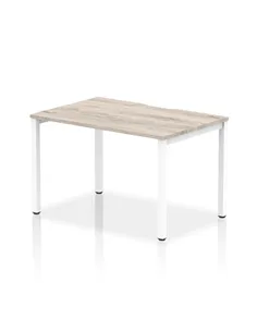 Dynamic Evolve Plus 1200mm Single Starter Office Bench Desk Grey Oak Top White Frame BE760