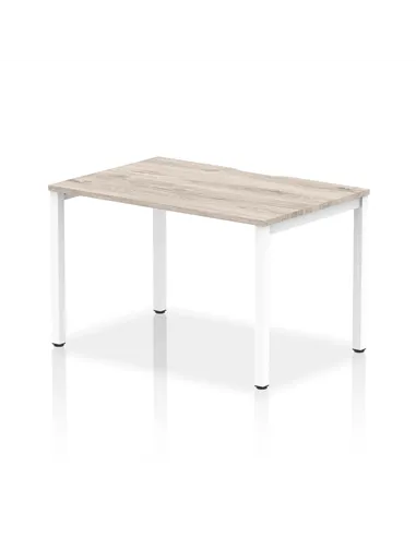 Dynamic Evolve Plus 1200mm Single Starter Office Bench Desk Grey Oak Top White Frame BE760