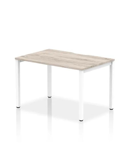 Dynamic Evolve Plus 1200mm Single Starter Office Bench Desk Grey Oak Top White Frame BE760