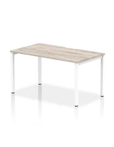 Dynamic Evolve Plus 1400mm Single Starter Office Bench Desk Grey Oak Top White Frame BE762