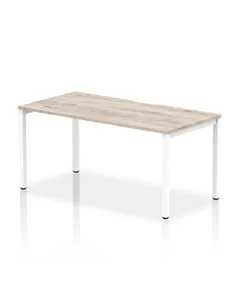 Dynamic Evolve Plus 1600mm Single Starter Office Bench Desk Grey Oak Top White Frame BE764