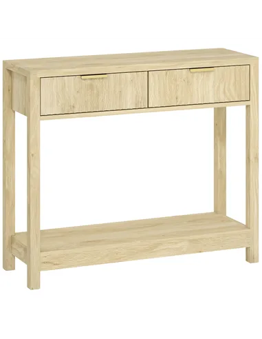 HOMCOM Modern Console Table with Fluted Panel Drawers, Narrow Hallway Table with Shelf for Entryway, Living Room, 90 x 30 x 76 c