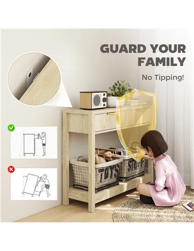 HOMCOM Modern Console Table with Fluted Panel Drawers, Narrow Hallway Table with Shelf for Entryway, Living Room, 90 x 30 x 76 c