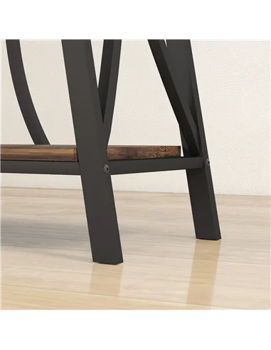 HOMCOM Narrow Console Table, Industrial 2-Tier Sofa Table with Metal Frame for Entryway, Living Room, 120x30x80cm, Rustic Brown