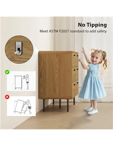 HOMCOM Chest of Drawers, 6 Drawer Dresser - Oak