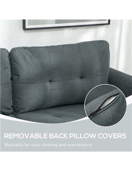 HOMCOM 'L' Shape Modular Storage Sofa - Dark Grey