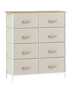 HOMCOM Chest of Eight Fabric Drawers - Beige