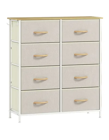 HOMCOM Chest of Eight Fabric Drawers - Beige