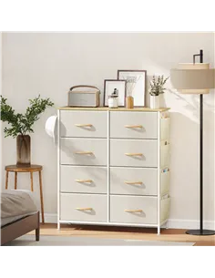 HOMCOM Chest of Eight Fabric Drawers - Beige 2