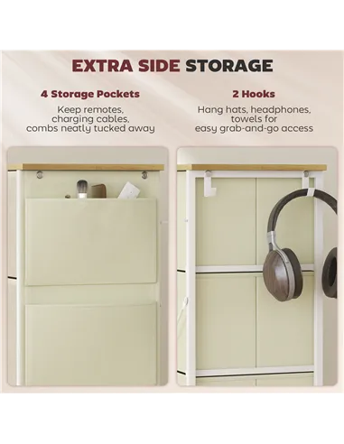 HOMCOM Chest of Eight Fabric Drawers - Beige