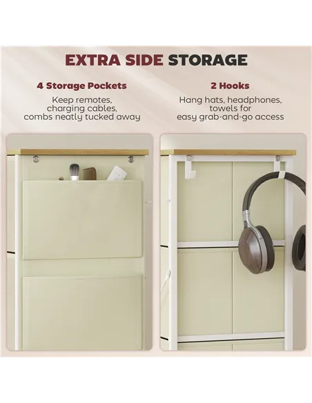 HOMCOM Chest of Eight Fabric Drawers - Beige