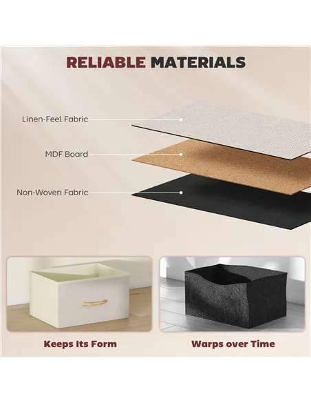 HOMCOM Chest of Eight Fabric Drawers - Beige