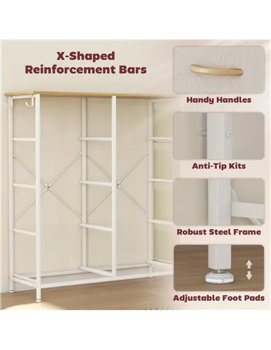 HOMCOM Chest of Eight Fabric Drawers - Beige