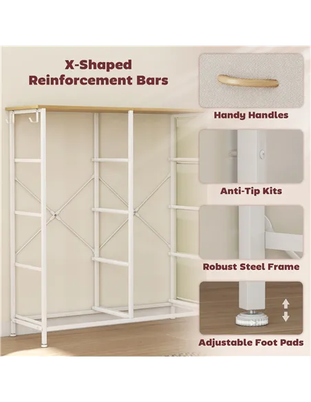 HOMCOM Chest of Eight Fabric Drawers - Beige