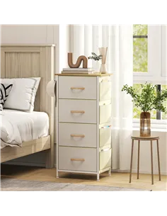 HOMCOM Chest of Four Fabric Drawers - Beige 2