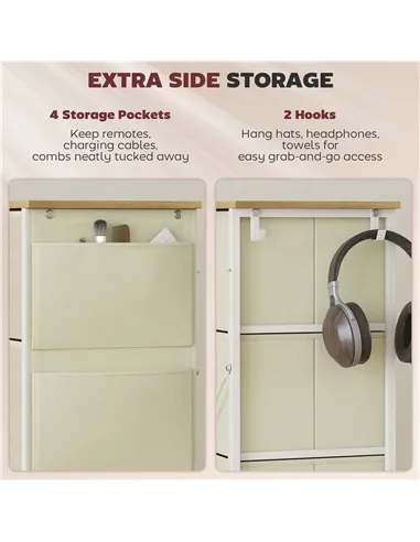 HOMCOM Chest of Four Fabric Drawers - Beige