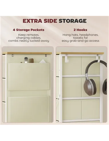 HOMCOM Chest of Ten Fabric Drawers - Beige