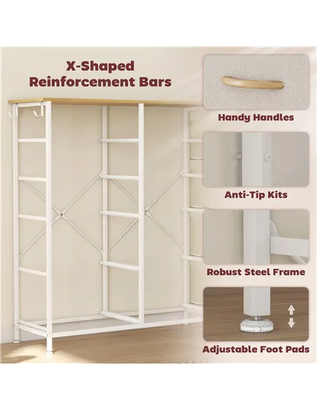 HOMCOM Chest of Ten Fabric Drawers - Beige