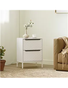 HOMCOM Chest of Drawers, Dresser with 2 Fabric Drawers and Aluminium Handles - White 2
