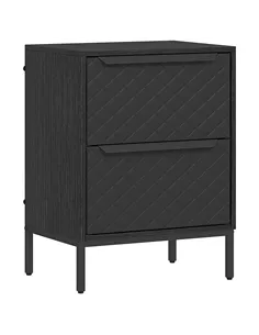 HOMCOM Chest of Drawers, Dresser with 2 Fabric Drawers and Aluminium Handles - Black