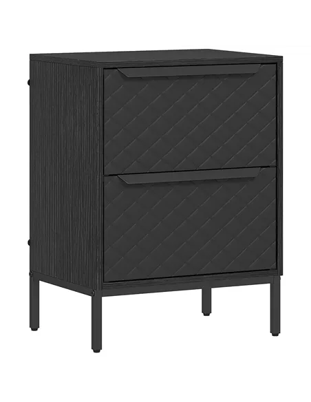 HOMCOM Chest of Drawers, Dresser with 2 Fabric Drawers and Aluminium Handles - Black