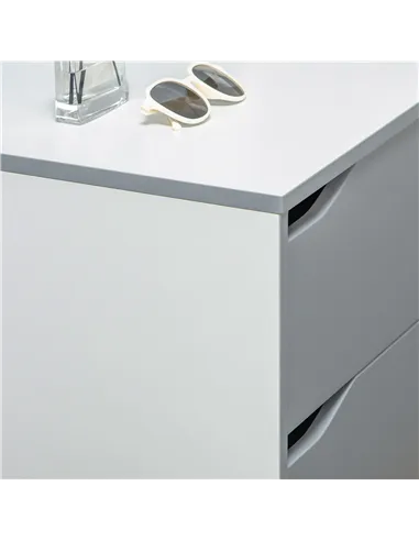 HOMCOM Drawer Chest, 3-Drawer Storage Cabinet Unit with Pine Wood Legs for Bedroom, Living Room, 75cmx42cmx75cm, Grey