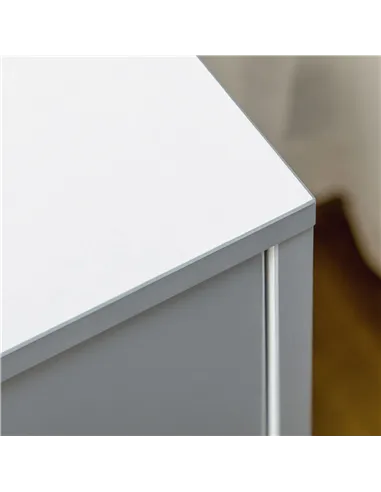 HOMCOM Drawer Chest, 3-Drawer Storage Cabinet Unit with Pine Wood Legs for Bedroom, Living Room, 75cmx42cmx75cm, Grey