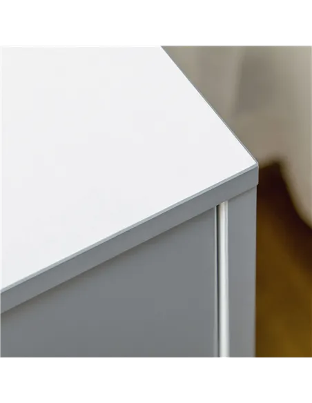 HOMCOM Drawer Chest, 3-Drawer Storage Cabinet Unit with Pine Wood Legs for Bedroom, Living Room, 75cmx42cmx75cm, Grey