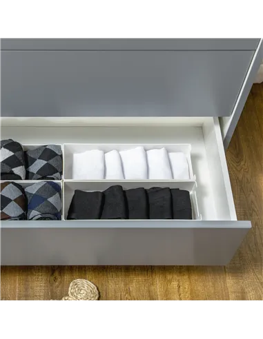 HOMCOM Drawer Chest, 3-Drawer Storage Cabinet Unit with Pine Wood Legs for Bedroom, Living Room, 75cmx42cmx75cm, Grey